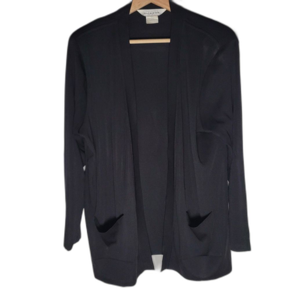Exclusively Misook Size XL Women's Open Cardigan Front Pockets Flawed